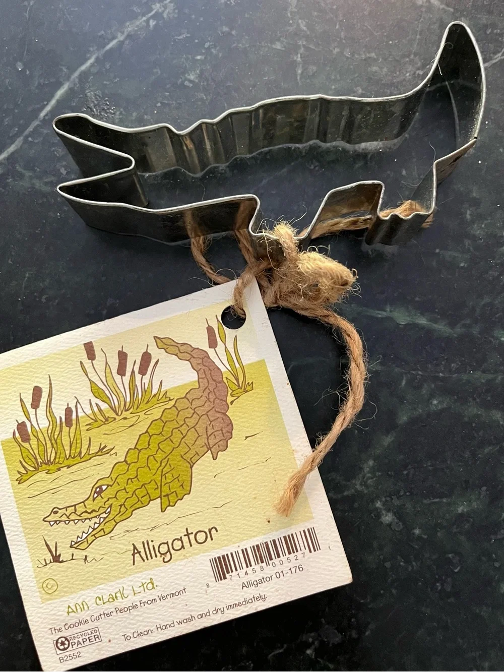 Ann Clark Alligator Cookie Cutter Made USA Metal w Original Tag Recipe Vermont